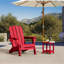 Chaise de foyer d'extérieur pliable en PEHD résistant aux intempéries avec 2 porte-gobelets Adirondack-1481745055