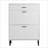 Shoe Cabinet, Modern Freestanding Organizer with 2 Flip Drawers &amp; Metal Legs, 31.5”W x 9.84”D x 43.3”H | Off-White | Entryway