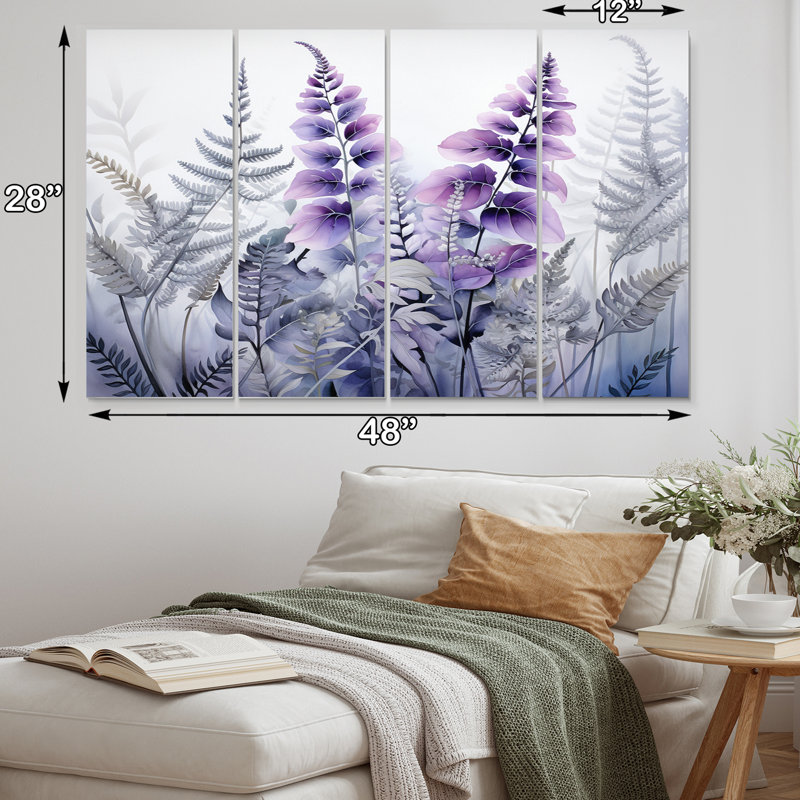 Ferns Violet Dream II Plants & Flowers Wall Decor on Metal