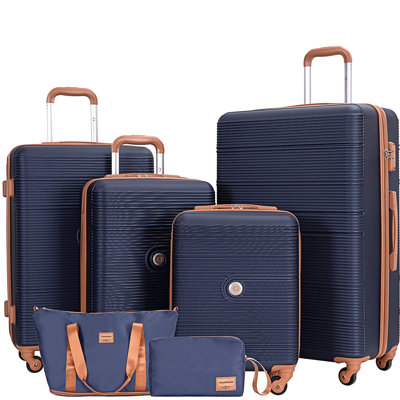Ensemble 6 pièces de valises rigides Hardshell avec roulettes TSA Lock