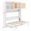 Lit escamotable avec dessus d'armoire de rangement, lumière intégrée et chargeur USB-626396104