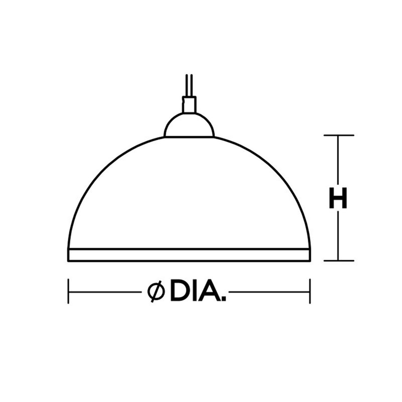 Luminaire suspendu en dome à 1 lumière, Nickel satiné