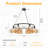 Linebeautiful 6-Light Modern Chandelier With Amber Glass Globes, Adjustable Height 19.7"-84.7", Matte Black Metal Frame, E12 Base For Dining Room Kitchen Island