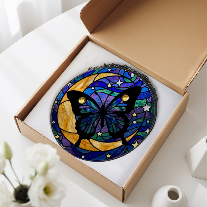 Panneau de vitrail papillon 12 "H 12"