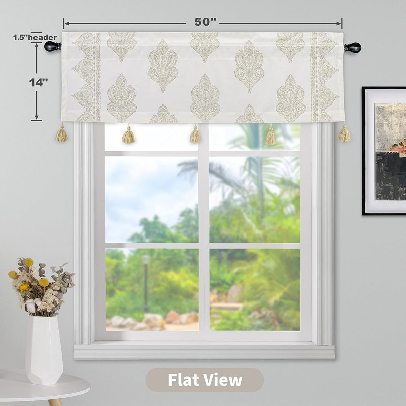Cantonnière sur mesure 50 po Leslie, Champagne beige