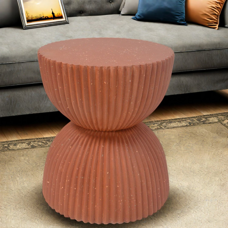 Concrete Top End Table, Orange*Orange
