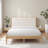 Bed Frame With Chenille Upholstered Headboard Bed