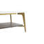 Table basse rectangulaire avec métal - doré + blanc, salon, conception spacieuse, cadre latéral facile à nettoyer et à assembler,