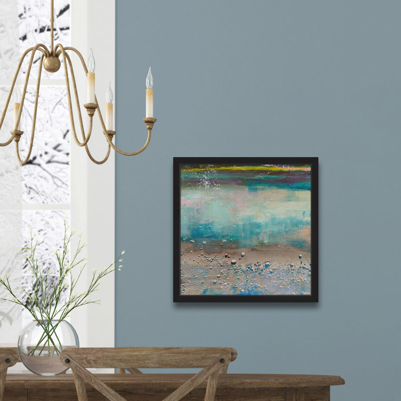 «Sand Pebbles» par Parvez Taj - peinture encadrée, H 24 po x l 24 po x P 1,5 po