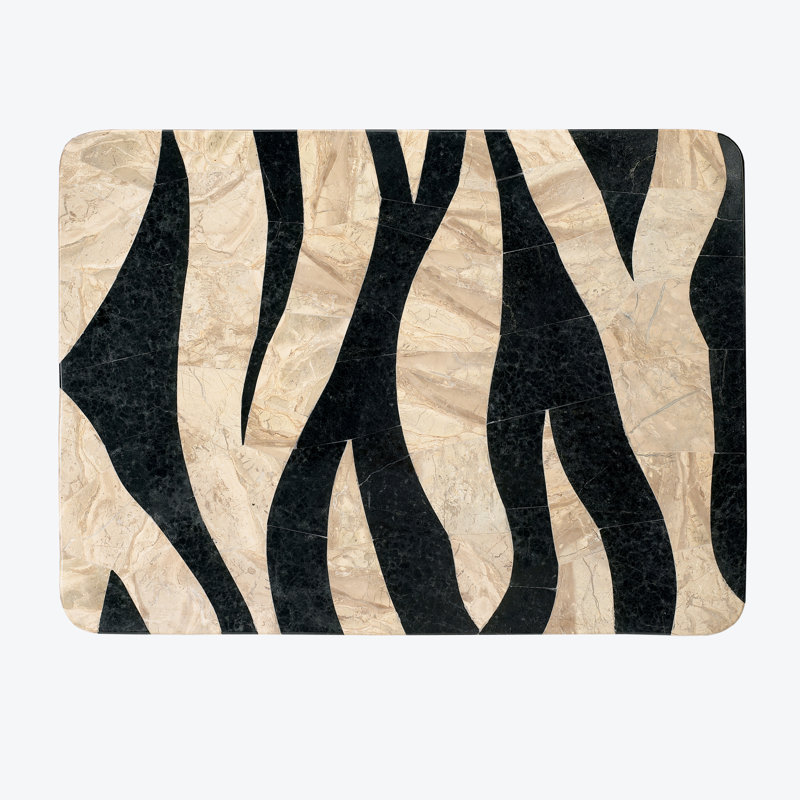 Rankins 16"W Rectangular Fossil Stone Side Table