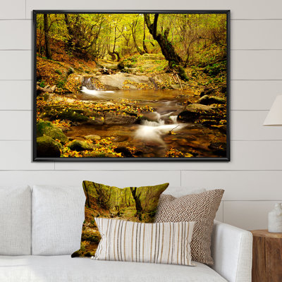 «Beautiful Autumn Forest River», décoration murale traditionnelle sur toile