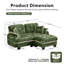 Canapé en L en chenille avec 4 coussins en forme de L, repose-pieds mobile et garniture capitonnée matelassée, conception ergonomique, canapé à assise profonde facile à assembler pour le salon, le bureau et les appartements, vert-1065213124-1065213126