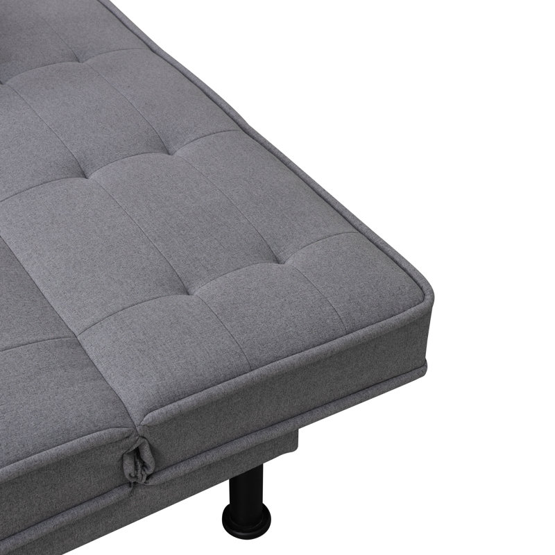Light Gray Linen Convertible Sofa Bed