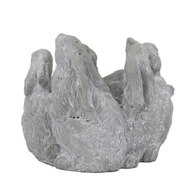 10x8x6.5" 5 Bunny Cement Planter