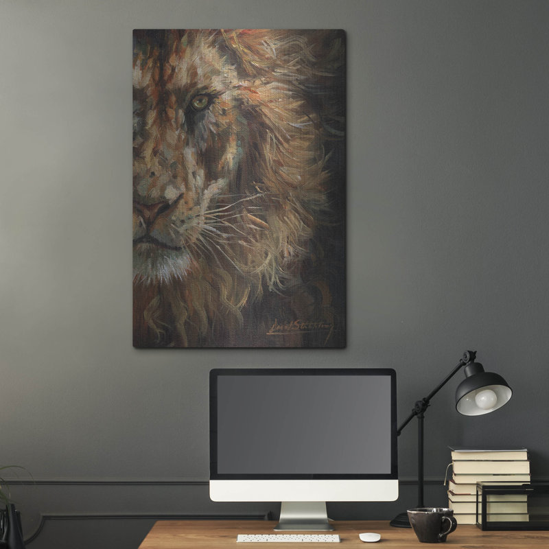 «Lion Half Face2» par David Stribble, art mural en métal, 24 po x 36 po, H 36 po x l 24 po