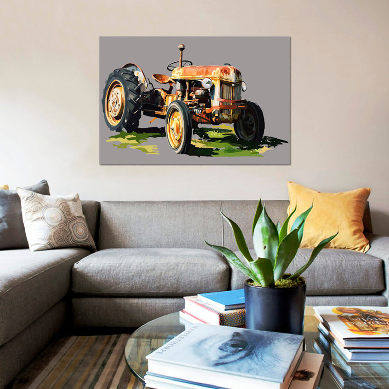 «Tractor II», reproduction sur toile, H 26 po x l 40 po x P 1,5 po, Toile tendue, Pas de tapis