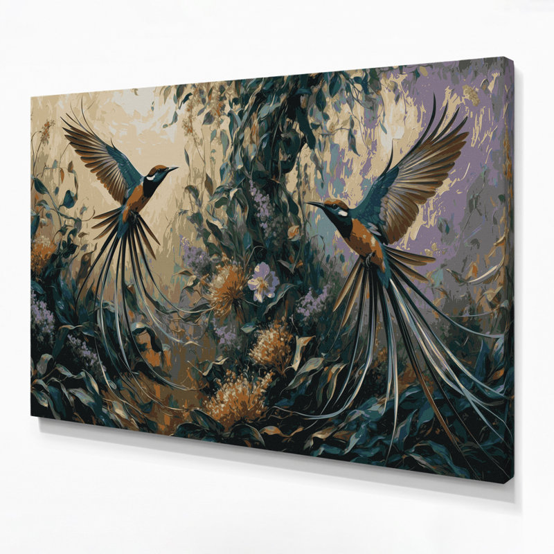 Oiseaux, art africain, H 11 po x l 14 po