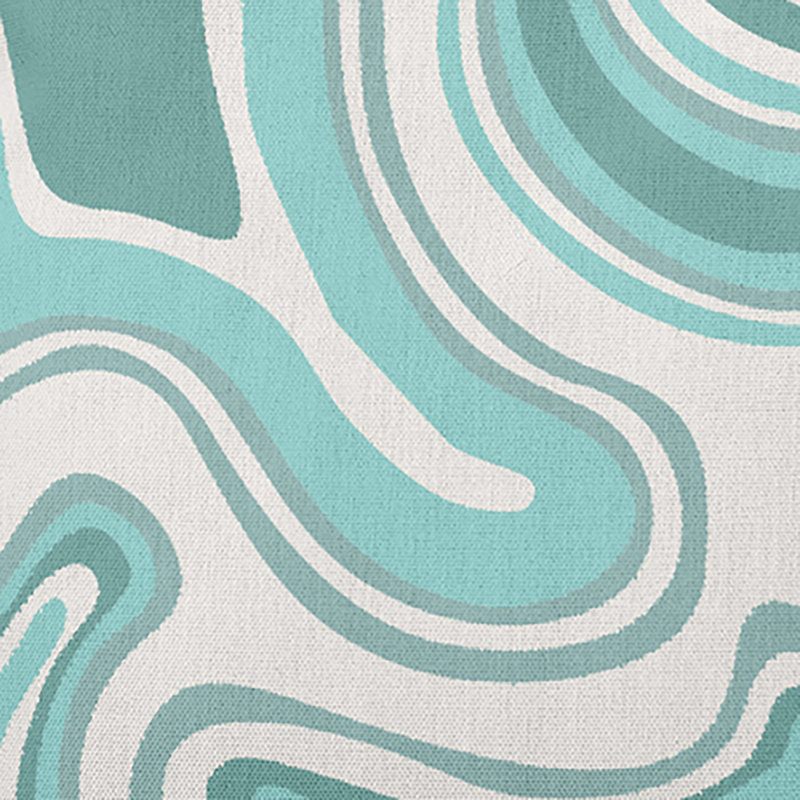 Housse et insert de coussin géométrique en agate de plage, H 20 po x l 20 po, Motif ondulé / bleu