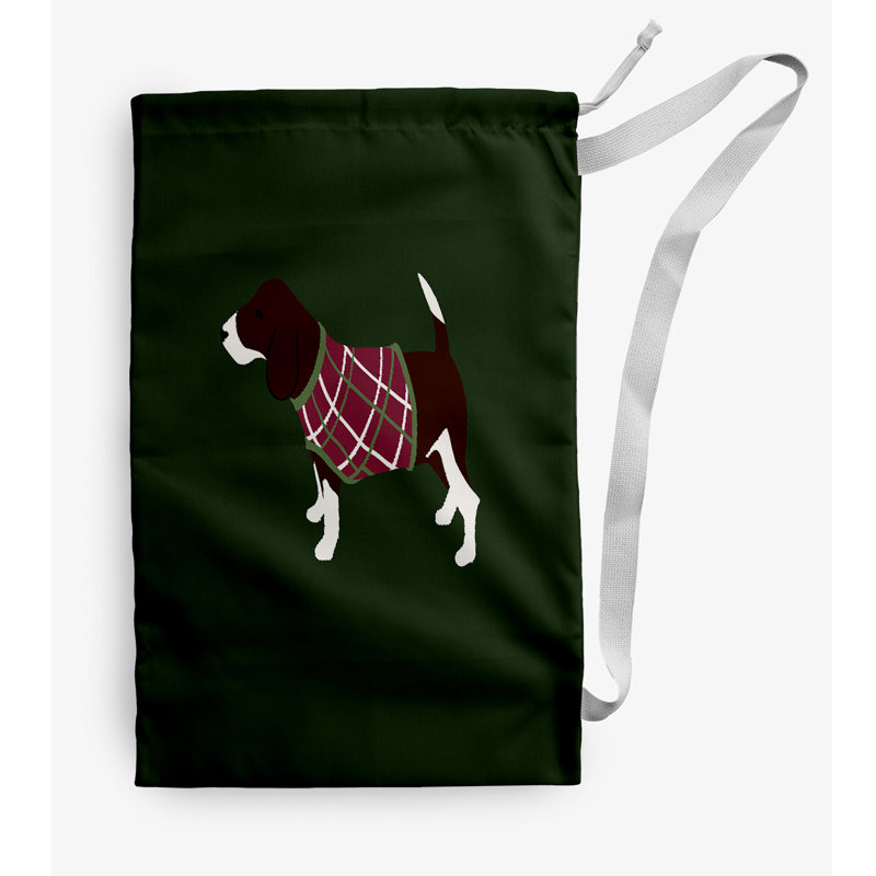 Fabric Laundry Bag with Handles, Dark Green, Medium (36" H x 28" W)