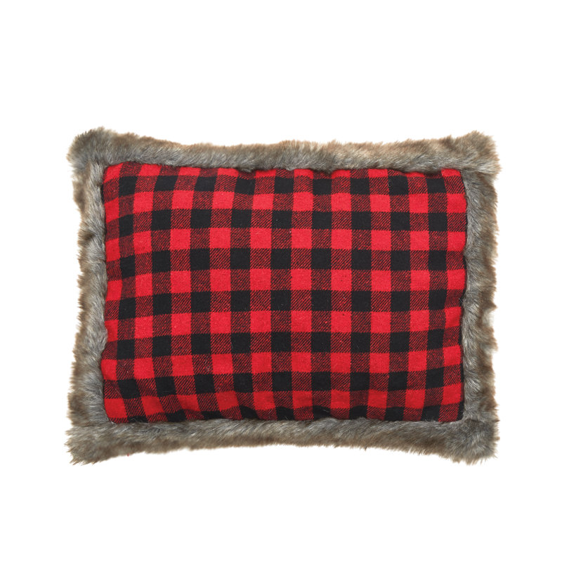 Red and Black Buffalo Check Christmas Throw Pillow Set