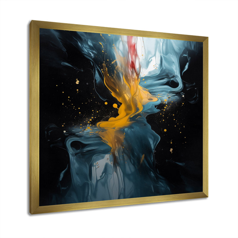 «Jindalee Yellow and Blue Reimagined Realities», reproduction d'art sur toile, H 16 po x l 16 po x P 1 po