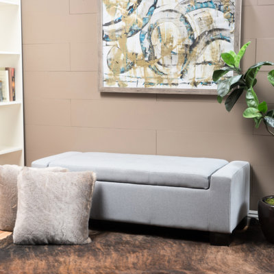 Tissu gris contemporain avec surpiqûres gaufrées, l 48,84 po x P 19,77 po H 17,07 po, beaucoup d'espace de rangement, tissu à assembler, coussins décoratifs et de rangement,