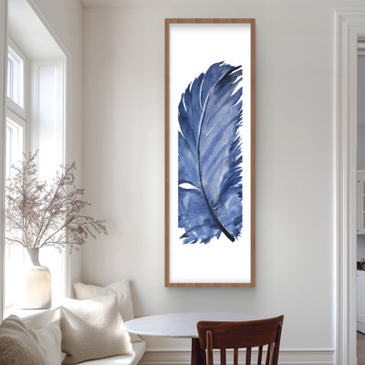 Watercolor Blue Feather | Framed Matted Print for Home Decor