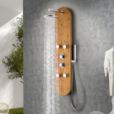 Crane Series 51.18'' Shower Panel with Adjustable Shower Head