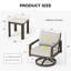 Ensemble de conversation en aluminium brun 3 pièces avec chaises pivotantes, coussins gris clair et table d'appoint Nimbus