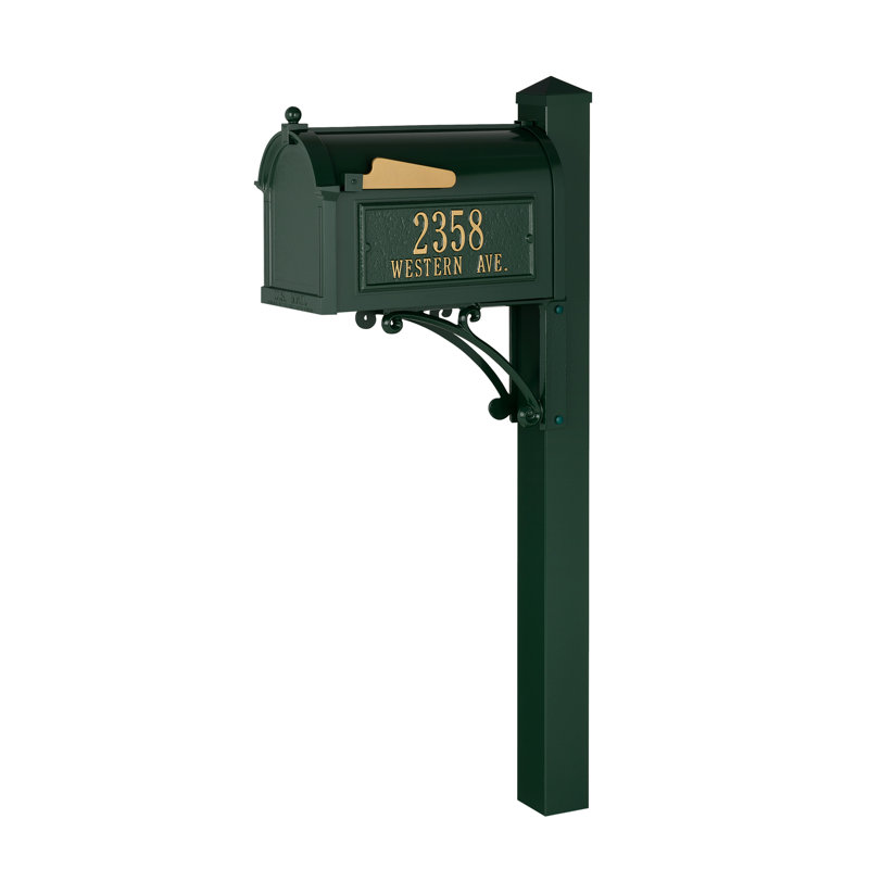 Superior Post Mounted Mailbox, Yes, Green