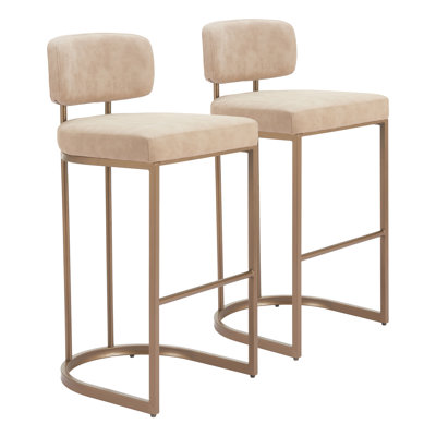 Velar Barstool (Set Of 2) Beige