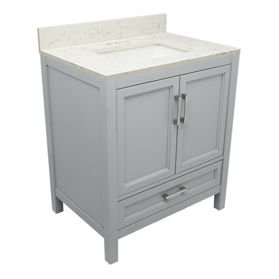Haleyann 31'' Single Bathroom Vanity with Engineered Quartz Top