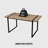 59 Inch Modern Industrial Light Wood Grain MDF Dining Table, 1.5 Inch Thick Tabletop With Black Metal Legs For 4-6 People