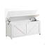 Coffre de rangement, banc de rangement, organisateur de coffre à jouets rétro, banc de rangement d'entrée avec 2 charnières, assemblage facile, blanc