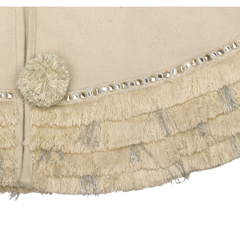 Handmade Christmas Tree Skirt, Cream