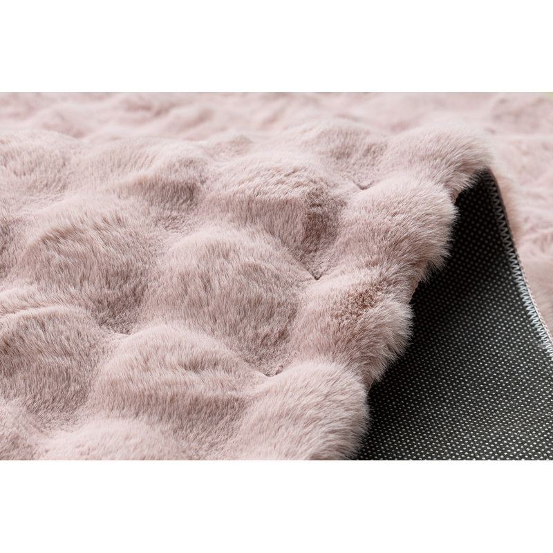 Blithedale Solid Colour Area Rug, Pink, Rectangular 60 x 100cm