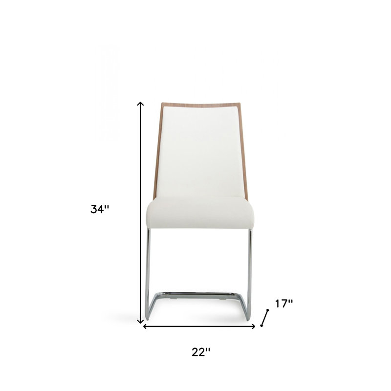 Chaise d'appoint rembourrée Oman, Similicuir blanc brillant