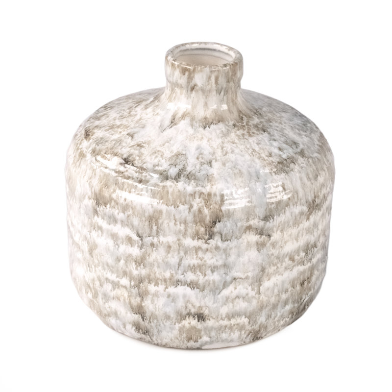 Vase patiné, H 8,5 po x l 8 po x P 8 po