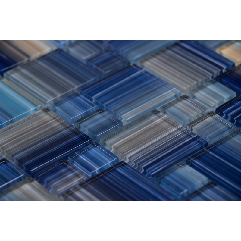 Carreau de mosaïque en verre piscine, Bleu Corail