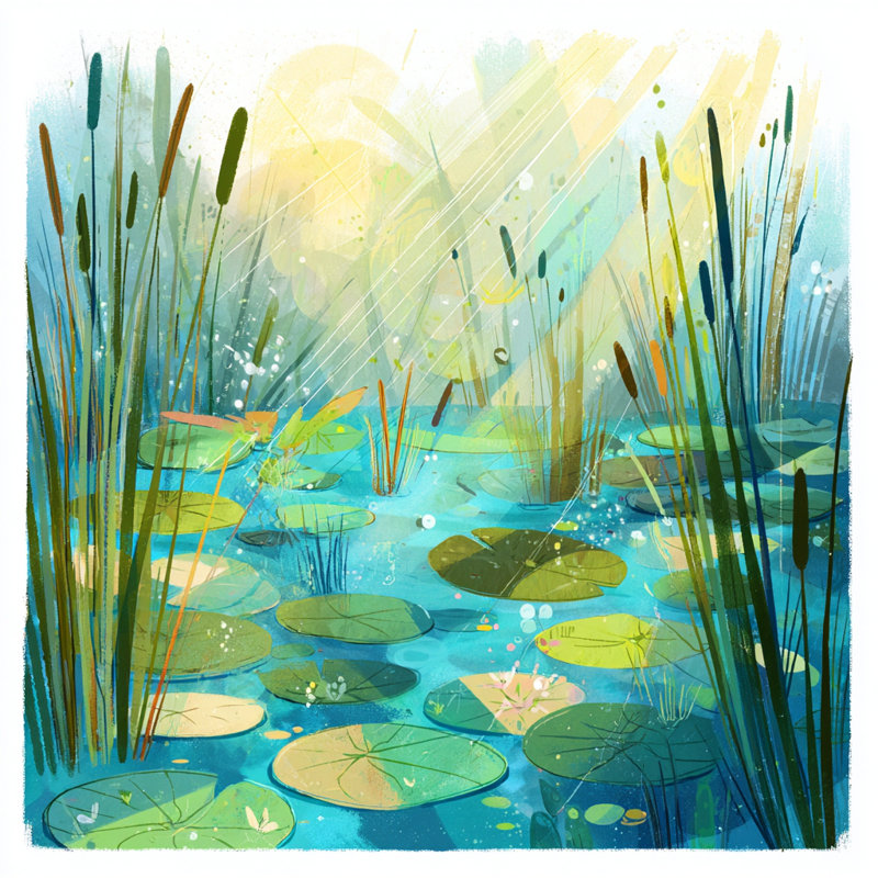 «Dancing Light on the Water», art mural abstrait sur toile