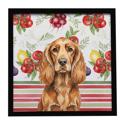 Sussex Spaniel Légumes, impression sur métal encadrée