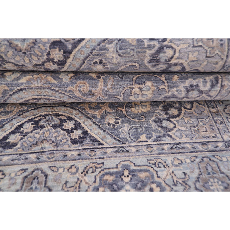 Hand Knotted Wool Oriental Area Rug in Ivory