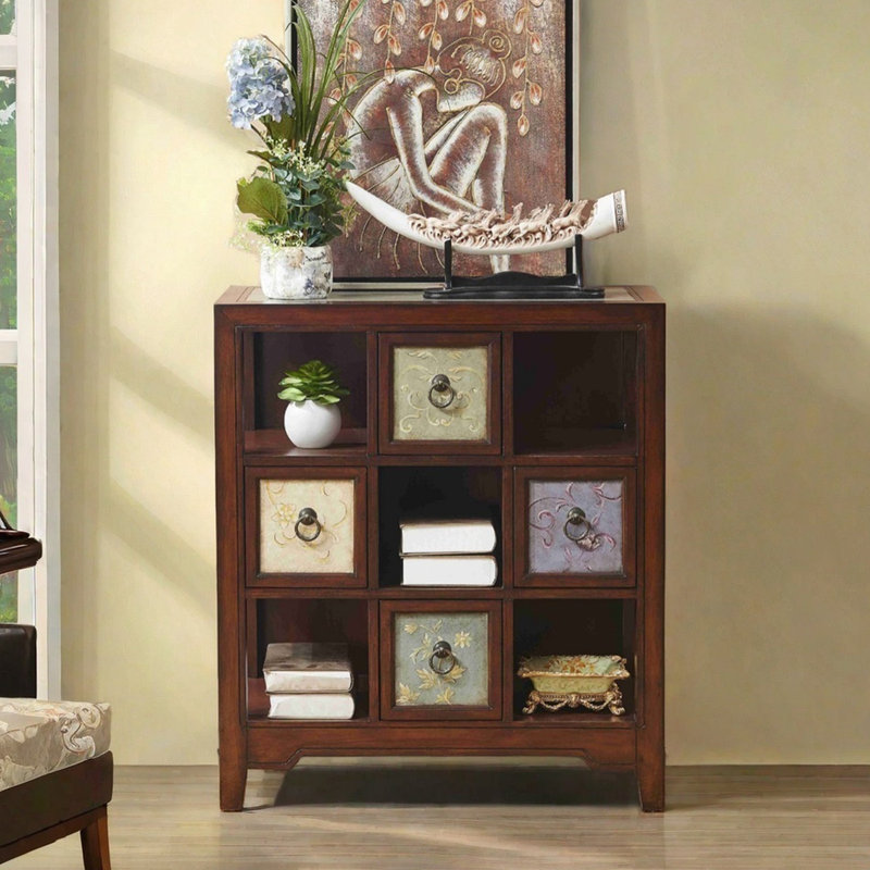 Armoire d'appoint de rangement peinte à la main