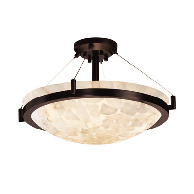 Plafonnier semi-encastré à 8 lumières l 39 po Alabaster Rocks