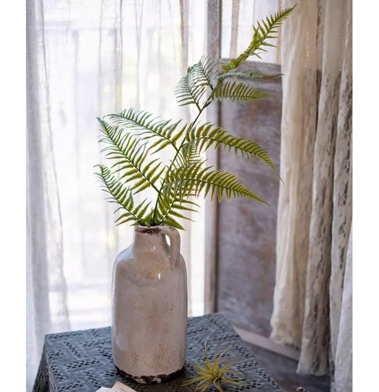 Artificial Tall Fern Leaf Stem, Light Green, [A]-One Stem, Large