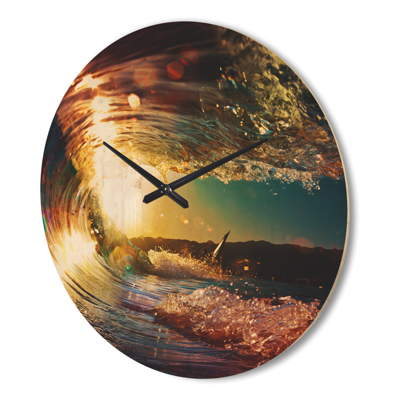 Horloge murale Ocean Waves Falling Down III, Grand