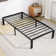 Lutherville 14'' Black Metal Platform Bed Frame With Steel Slat Support, No Box Spring Needed