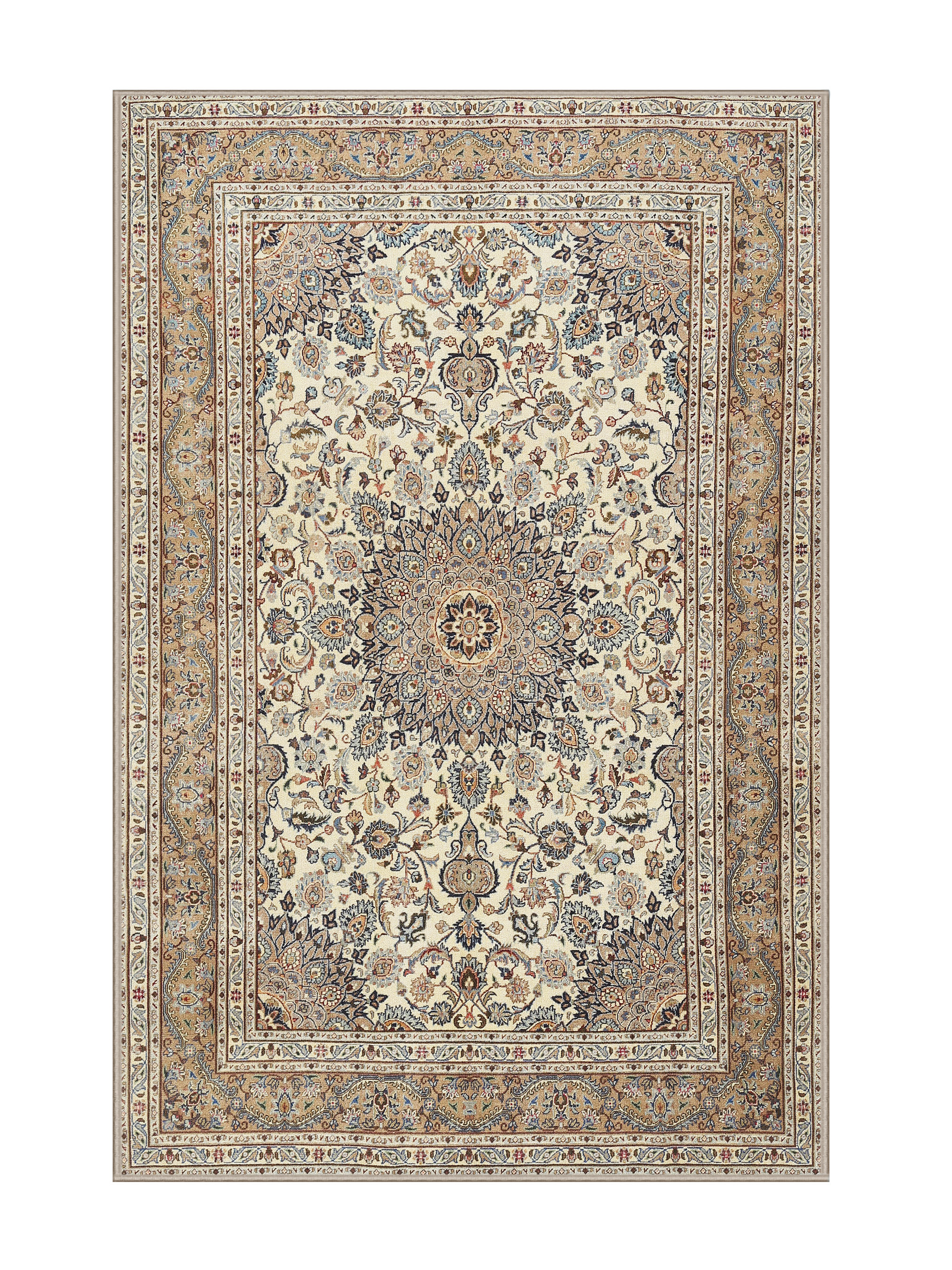 Front Facing Rug Alcott Hill® Forward Traditional Beige/Gray/Brown Area Rug | Wayfair