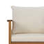 Chaise de salle à manger d'extérieur Ciela avec structure en bois d'acacia, dossier en rotin tissé à la main et coussin amovible