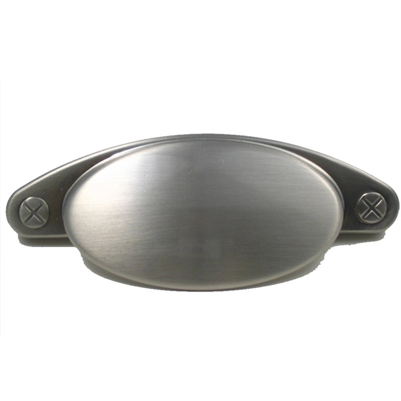 Poignée coquille 3" center to central, Nickel satiné
